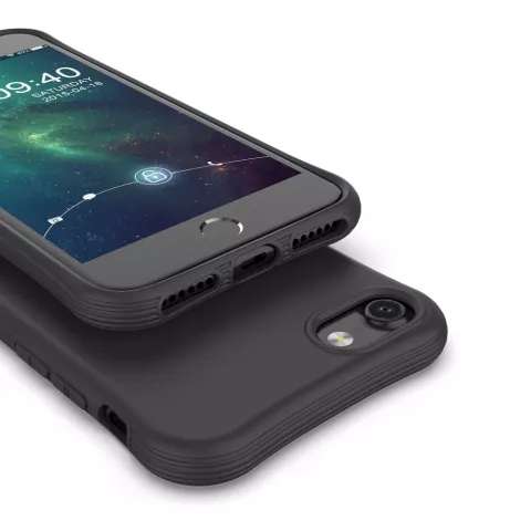 Coque souple en TPU compatible avec iPhone 7, iPhone 8 et iPhone SE 2020 SE 2022 - noir