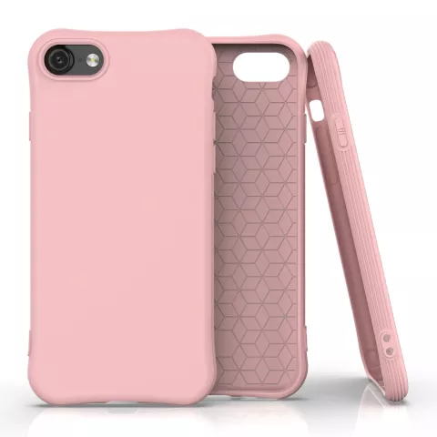 Coque souple en TPU compatible avec iPhone 7, iPhone 8 et iPhone SE 2020 SE 2022 - rose