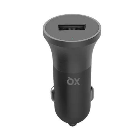 XQISIT Cigarette Plug Car Charger 2.4A 1 port USB - Noir avec c&acirc;ble Lightning
