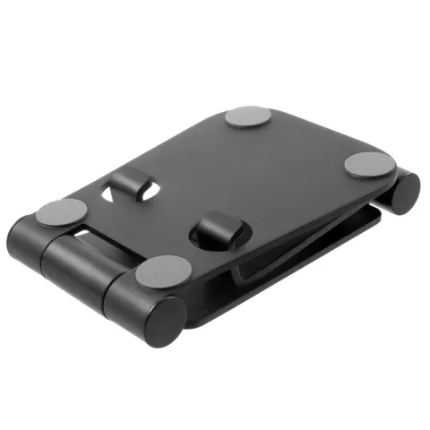 Support De T&eacute;l&eacute;phone De Bureau En Alliage Pliable Universel Pour Smartphone Et Tablette - Noir