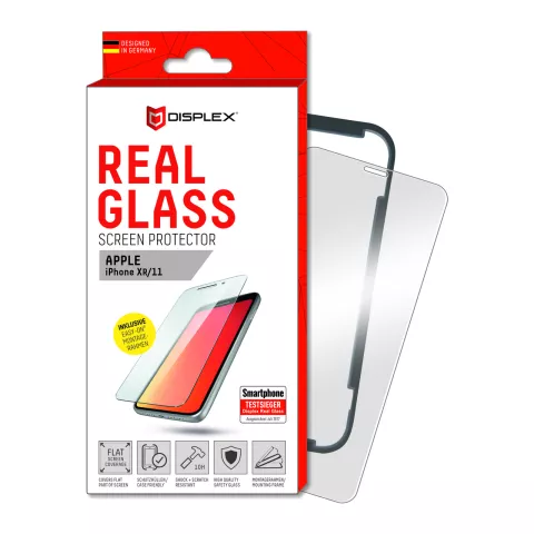 Displex Real Glass Protecteur de verre compatible avec iPhone 11 XR - Verre tremp&eacute; 10H
