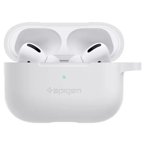 &Eacute;tui en silicone Spigen compatible avec AirPods Pro - Mousqueton blanc