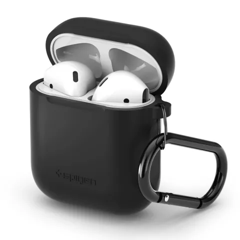 &Eacute;tui Spigen en silicone compatible avec AirPods - Mousqueton noir