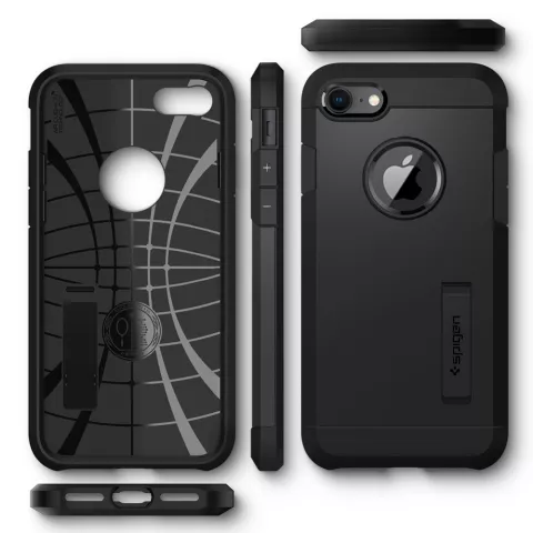 Coque Spigen Tough Armor Air Cushion Technology compatible avec iPhone 7, 8 et iPhone SE 2020 SE 2022 - noire