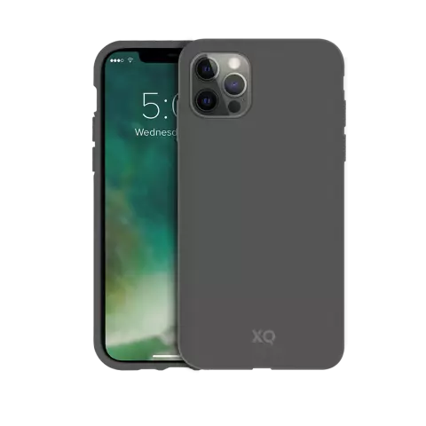 Coque antibact&eacute;rienne biod&eacute;gradable Xqisit Eco Flex compatible avec iPhone 12 et iPhone 12 Pro - gris