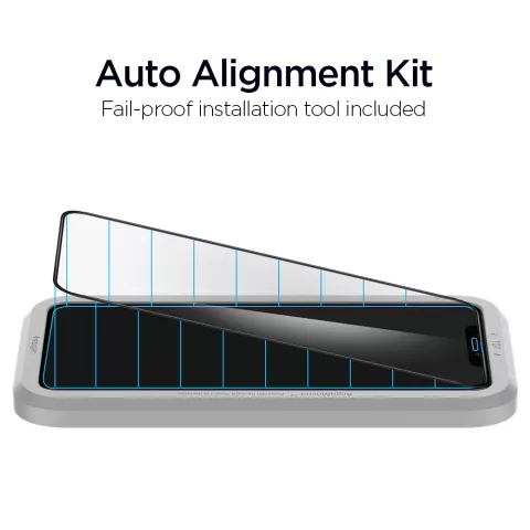 Spigen AlignMaster Glass Protector et aide au montage compatible avec iPhone 11 Pro Max et XS Max - Black Edge