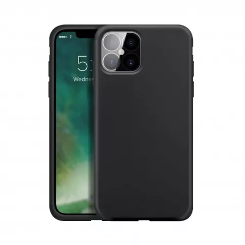 Xqisit Coque en silicone Coque en silicone Anti Bac compatible avec iPhone 12 Pro Max - noir