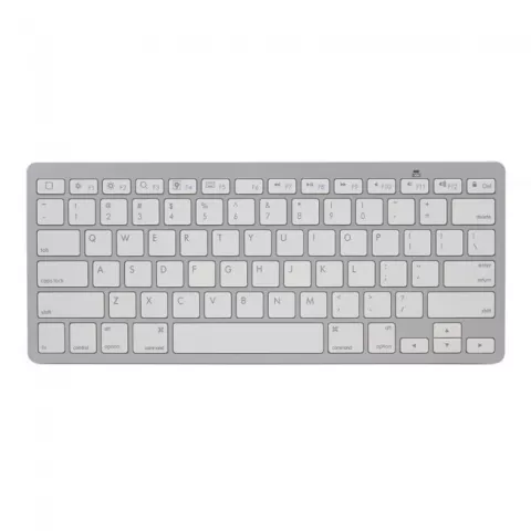 Clavier QWERTY sans fil clavier Bluetooth blanc