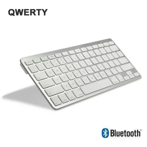Clavier QWERTY sans fil clavier Bluetooth blanc