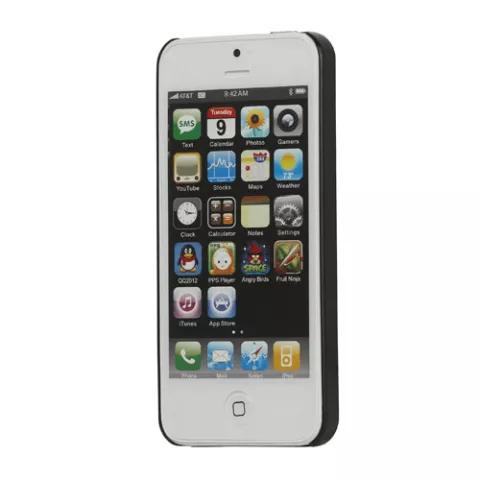 Coque rigide noire robuste compatible avec iPhone 5/5s et SE 2016. Coque noire