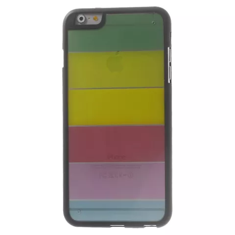 Coque transparente color&eacute;e compatible avec iPhone 6 Plus iPhone 6s Plus Rainbow Stripes