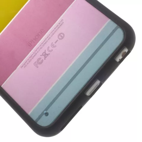 Coque transparente color&eacute;e compatible avec iPhone 6 Plus iPhone 6s Plus Rainbow Stripes