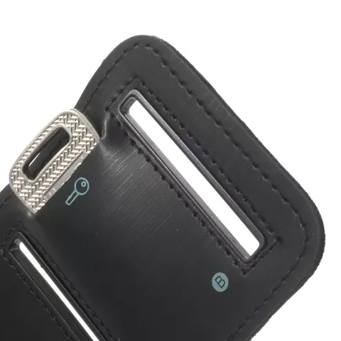 Bracelet de sport compatible avec iPhone 5 5s SE 2016 Bande de course noire Bande de sport
