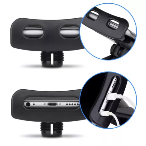 Support De Tablette et T&eacute;l&eacute;phone Appuie-T&ecirc;te Si&egrave;ge De Voiture Si&egrave;ge Arri&egrave;re 4-11 Pouces Pour Iphone iPad Samsung - Noir