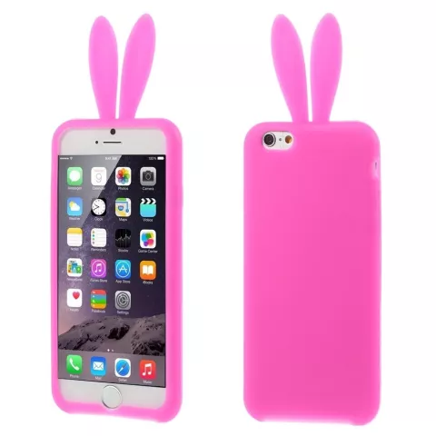 Coque Lapin Rose compatible avec iPhone 6 6s Housse en silicone Lapin