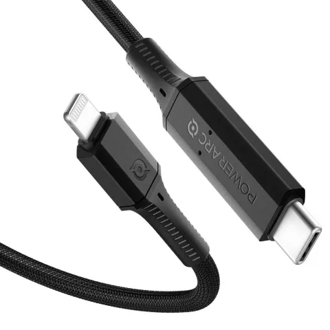 C&acirc;ble de charge Spigen PowerArc USB-C vers chargeur Lightning MFi 100W PD - Noir