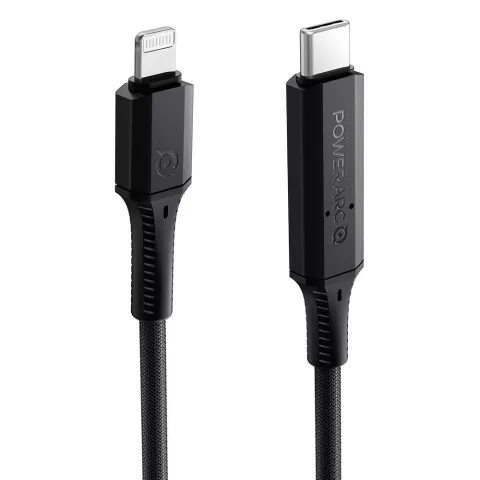 C&acirc;ble de charge Spigen PowerArc USB-C vers chargeur Lightning MFi 100W PD - Noir