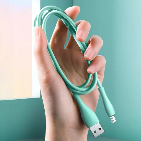 C&acirc;ble de charge Joyroom C&acirc;ble de chargeur USB-A vers Micro-USB charge rapide - Vert menthe