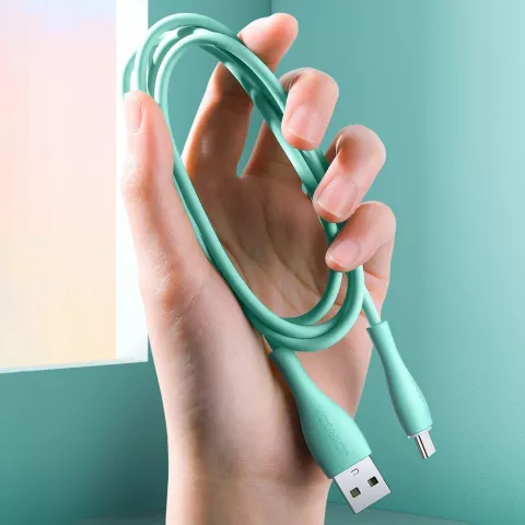 Joyroom Cable USB-A vers USB-C Chargeur C&acirc;ble de Charge QC - Vert Menthe