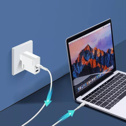 Adaptateur Dux Ducis USB-A et 2x USB-C 65W chargeur QC 3.0 PD AFC pour t&eacute;l&eacute;phone tablette ordinateur portable - Blanc