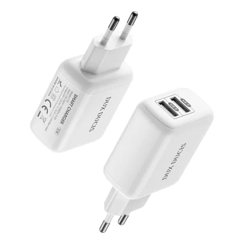 Chargeur Dux Ducis 2 Adaptateur USB-A Adaptateur secteur PowerIQ - Blanc