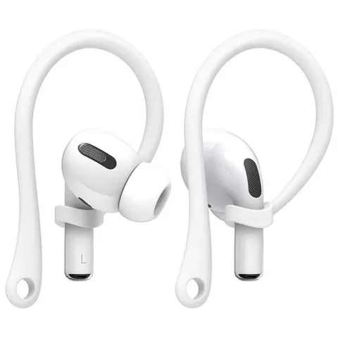 Support Imak compatible avec AirPods et AirPods Pro crochets d&#039;oreille anti-perte crochets d&#039;ext&eacute;rieur sport - Blanc