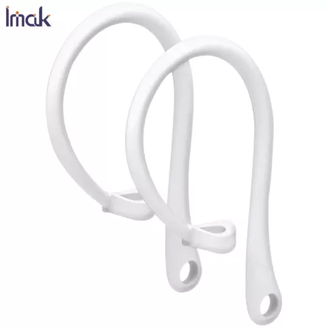 Support Imak compatible avec AirPods et AirPods Pro crochets d&#039;oreille anti-perte crochets d&#039;ext&eacute;rieur sport - Blanc