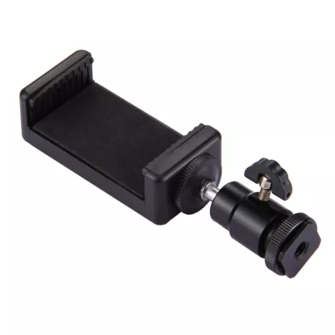 Puluz Fixation pour tr&eacute;pied t&ecirc;te de tr&eacute;pied selfie stick pince de t&eacute;l&eacute;phone standard smartphone universel - Noir