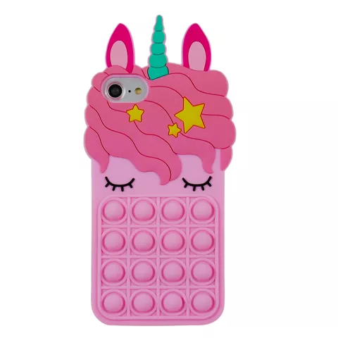 Coque licorne en silicone Unicorn Pop Fidget Bubble compatible avec iPhone 7, 8 et iPhone SE 2020 SE 2022