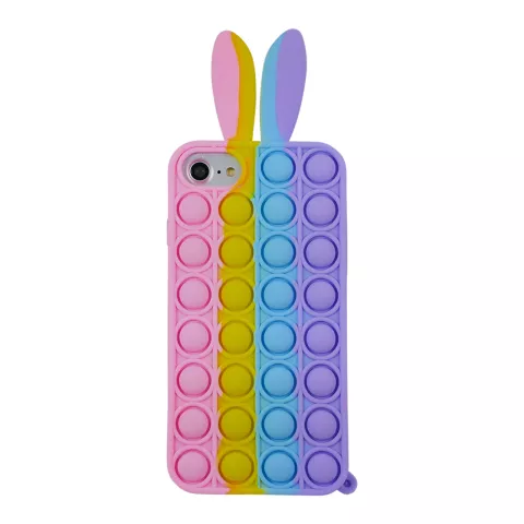 Coque en silicone Bunny Pop Fidget Bubble compatible avec iPhone 7, 8 et iPhone SE 2020 SE 2022 - color&eacute;e