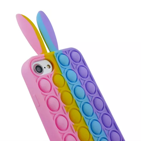 Coque en silicone Bunny Pop Fidget Bubble compatible avec iPhone 7, 8 et iPhone SE 2020 SE 2022 - color&eacute;e