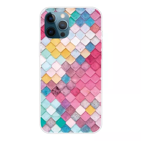 Coque en TPU &eacute;cailles de sir&egrave;ne compatible avec iPhone 13 Pro Max - color&eacute;e