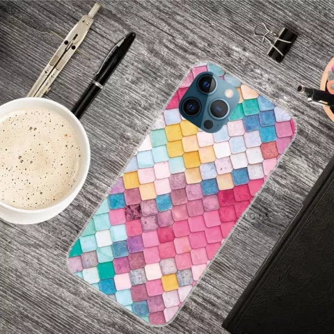 Coque en TPU &eacute;cailles de sir&egrave;ne compatible avec iPhone 13 Pro Max - color&eacute;e