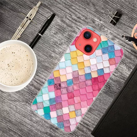 Coque en TPU &eacute;cailles de sir&egrave;ne compatible avec iPhone 13 - color&eacute;e