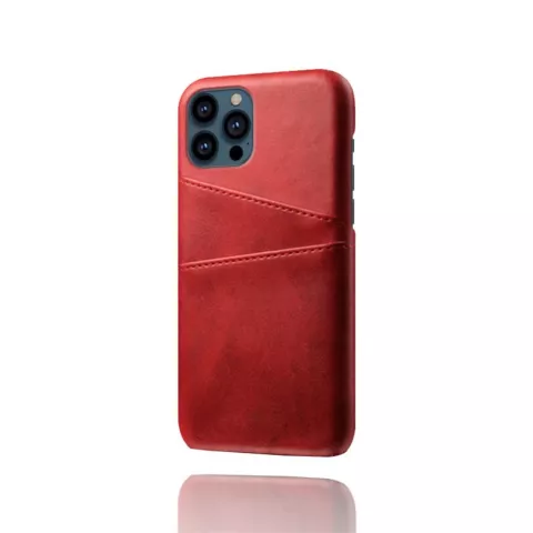 &Eacute;tui en cuir artificiel Duo Cardslot Wallet compatible avec iPhone 13 Pro Max - rouge