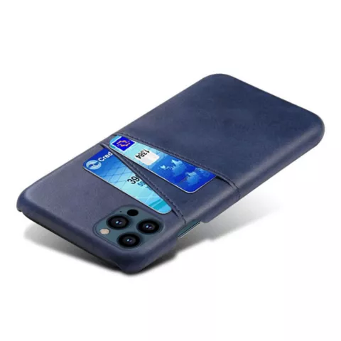 Etui portefeuille en similicuir Cardslot pour iPhone 13 Pro Max - Bleu