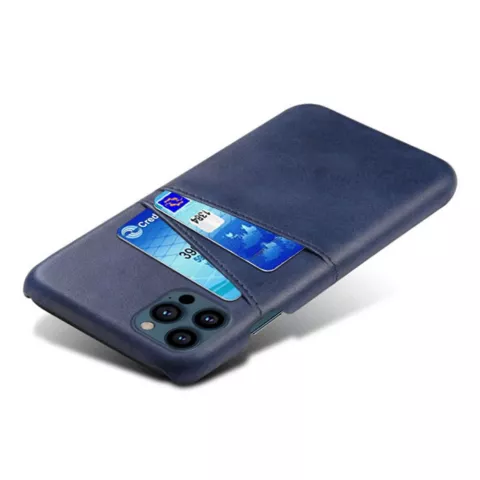 &Eacute;tui en cuir artificiel Duo Cardslot Wallet compatible avec iPhone 13 Pro Max - bleu