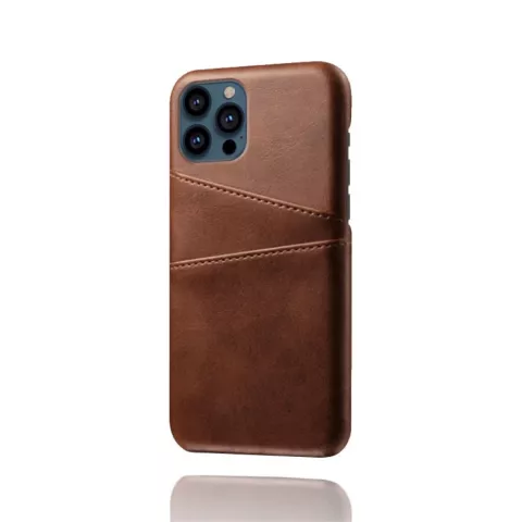 Etui portefeuille en similicuir Cardslot pour iPhone 13 Pro Max - Marron