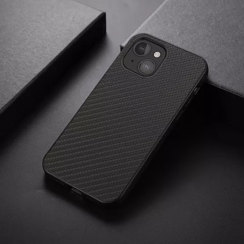 Coque Carbone TPU en fibre de carbone pour iPhone 13 mini - Noir