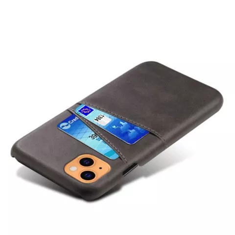 &Eacute;tui en cuir artificiel Duo Cardslot Wallet compatible avec iPhone 13 - noir