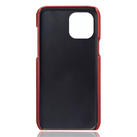 &Eacute;tui en cuir artificiel Duo Cardslot Wallet compatible avec iPhone 13 - rouge