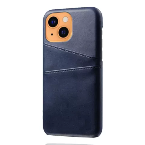 &Eacute;tui en cuir artificiel Duo Cardslot Wallet compatible avec iPhone 13 - bleu