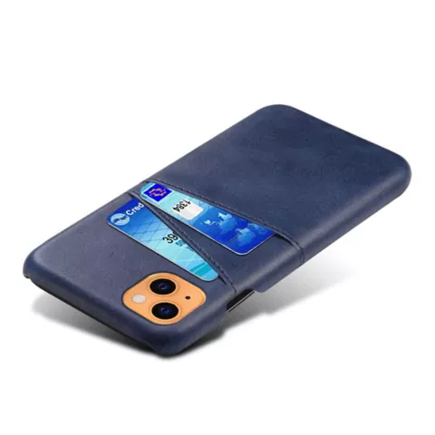 &Eacute;tui en cuir artificiel Duo Cardslot Wallet compatible avec iPhone 13 - bleu