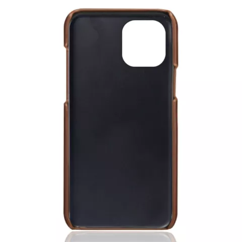 &Eacute;tui en cuir artificiel Duo Cardslot Wallet compatible avec iPhone 13 - marron