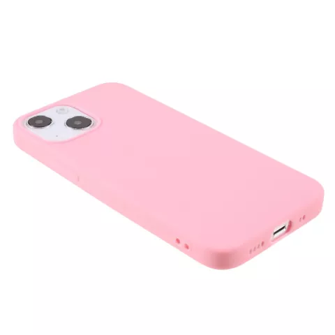 Coque fine en TPU compatible avec iPhone 13 mini - rose