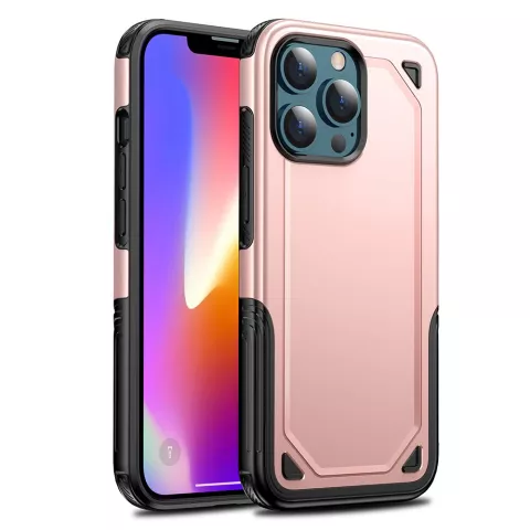 Pro Armor TPU avec coque rigide pour iPhone 13 - or rose