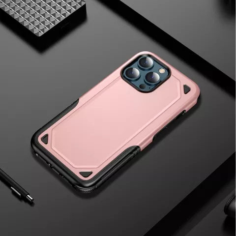 Pro Armor TPU avec coque robuste compatible avec iPhone 13 mini - or rose