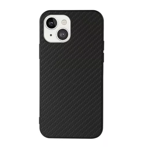 Coque en fibre de carbone Carbon TPU compatible avec iPhone 13 - noir