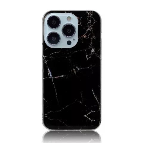&Eacute;tui en marbre TPU Marble Stone pour iPhone 13 Pro Max - Noir