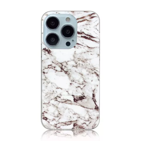 &Eacute;tui en marbre TPU Marble Stone pour iPhone 13 Pro Max - Blanc